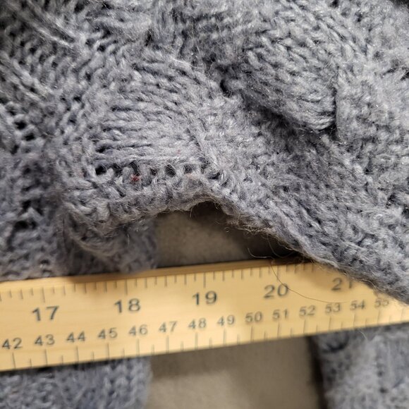 Ann Taylor Sweater Womens Blue Wool Blend Basketweave Size Medium Long Sleeve - Picture 5 of 6